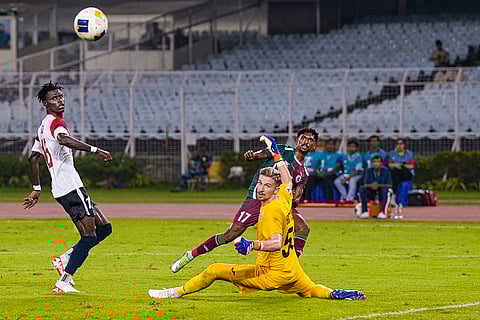 AFC Champions League 2, Mohun Bagan Vs FC Ravshan: Mohun Bagan's Liston Colaco (17) misses a scoring opportunity