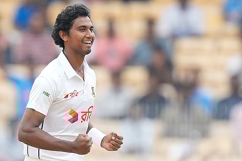 IND Vs BAN, 1st Test Day 1: Bangladesh's Hasan Mahmud celebrates the wicket of India's Rishabh Pant