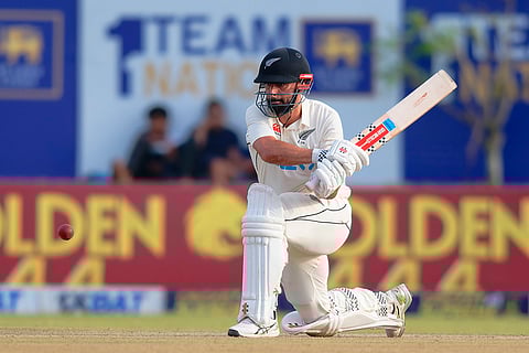 SL Vs NZ, 1st Test Day 2: New Zealand's Daryl Mitchell plays a shot