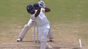 Photo: X : Sanju Samson batting in Duleep Trophy 2024.