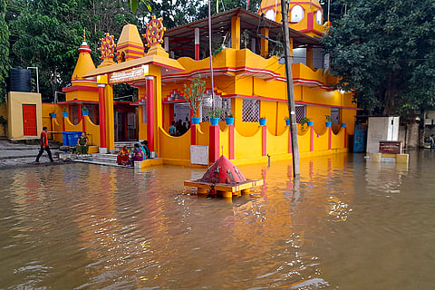 Bihar Flood: Partially submerged premises of Alakhnath Temple