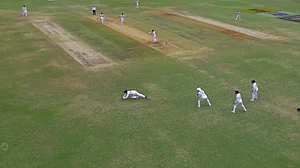 X : Jaiswal took a brilliant catch in the gully region.