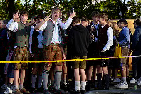 Oktoberfest Opening: Young visitors during 189th 'Oktoberfest' beer festival
