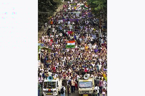Kolkata Rape Case: View of Junior doctors march to CBI office