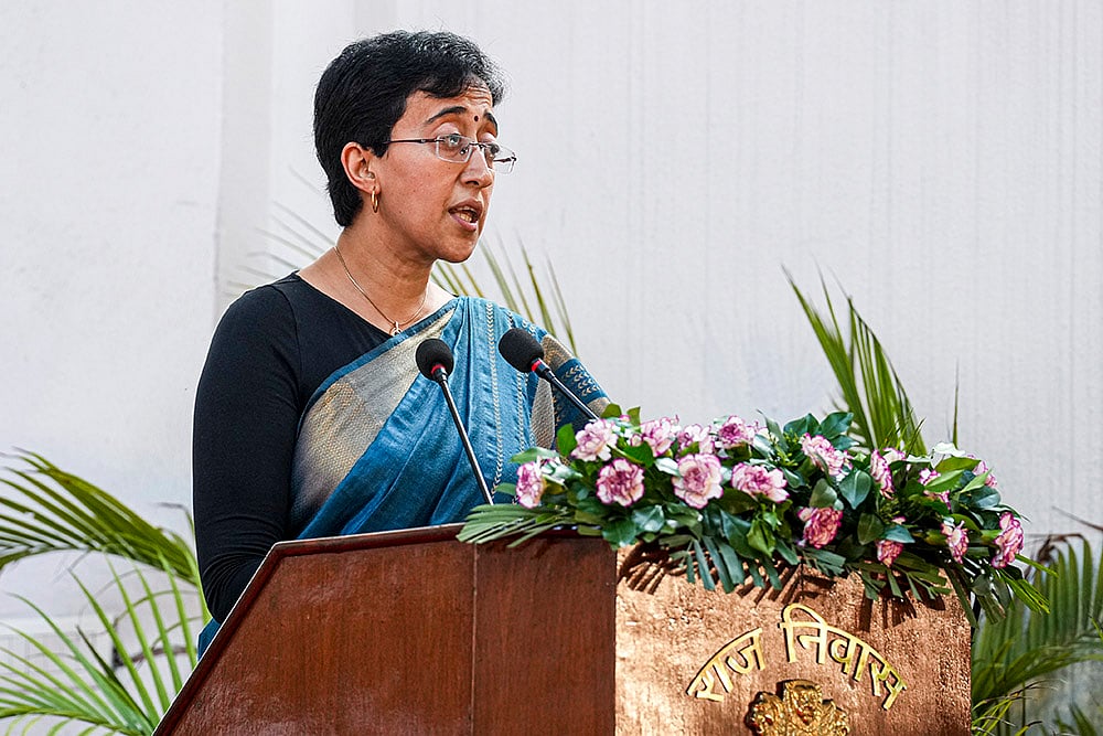 | Photo: PTI/Kamal Singh : Atishi takes oath as Chief Minister of Delhi