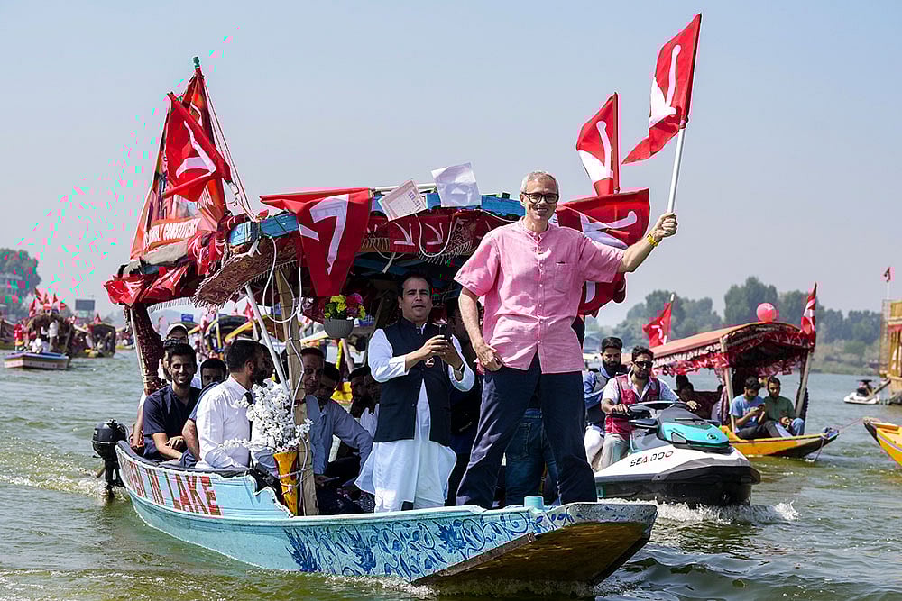 Photo: PTI/S Irfan : Campaign for J&K Assembly polls