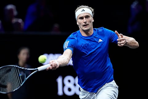 Laver Cup 2024, Team Europe vs Team World: Team Europe's Alexander Zverev returns to Team World's Frances Tiafoe