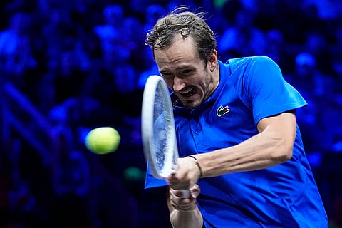 Laver Cup 2024, Team Europe vs Team World: Team Europe's Daniil Medvedev returns to team World's Ben Shelton