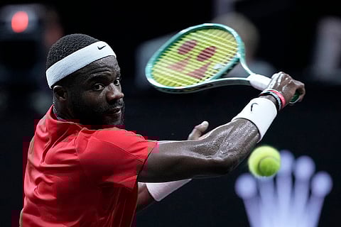 Laver Cup 2024, Team Europe vs Team World: Team World's Frances Tiafoe returns to Team Europe's Alexander Zverev