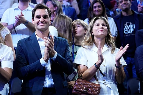 Laver Cup 2024, Team Europe vs Team World: Swiss former tennis player Roger Federer and his wife Mirka Federer