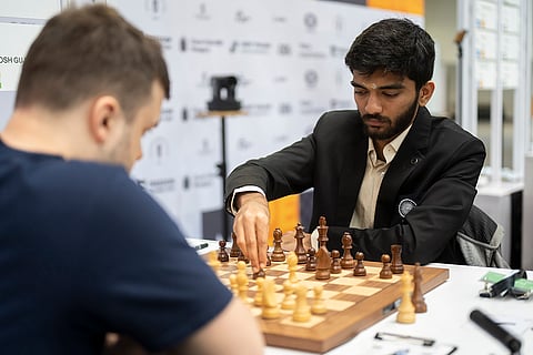 Chess Olympiad 2024: Gukesh D of India, during the final round of Chess Olympiad
