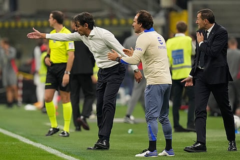 Serie A Soccer, Inter Milan Vs AC Milan: Inter Milan's head coach Simone Inzaghi