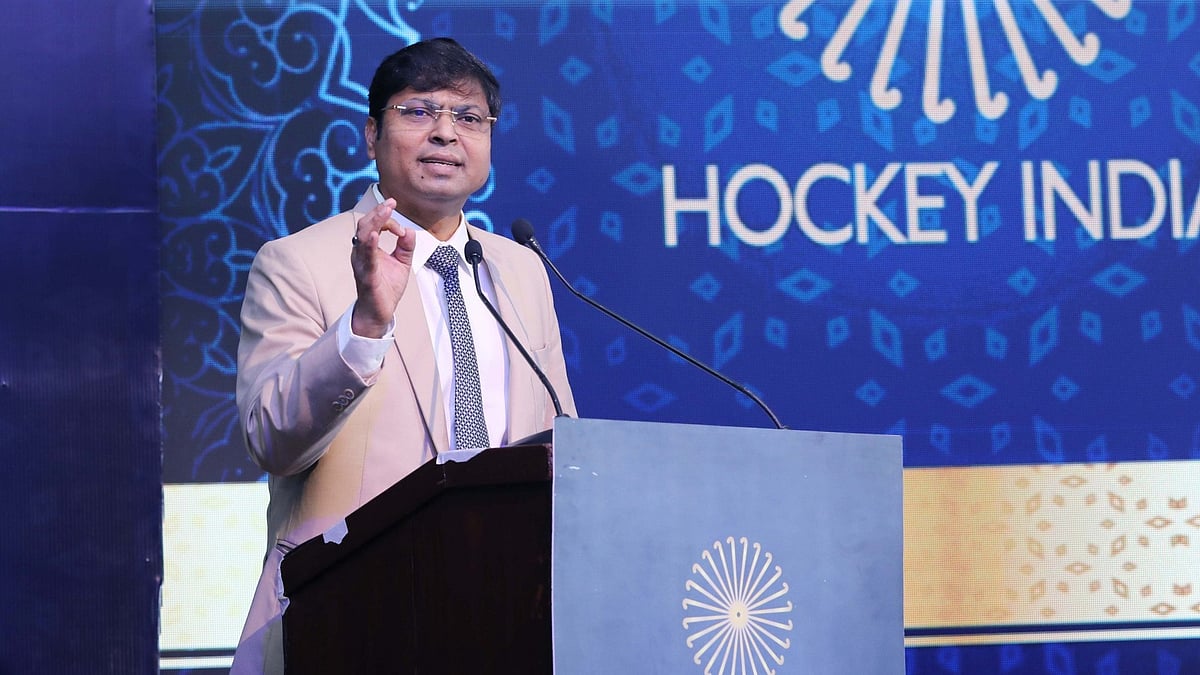 Hockey India : Hockey India president Dilip Tirkey announcing the Indo-Germany bilateral series.