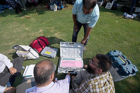 J&K Polls 2024: Polling officials check electronic voting machines