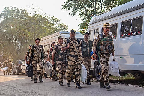 J&K Polls 2024: Security officials leave for their designated polling stations in Poonch