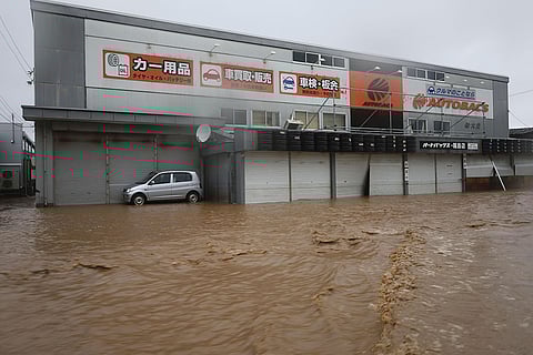 Japan Floods: A street is flooded in Wajima