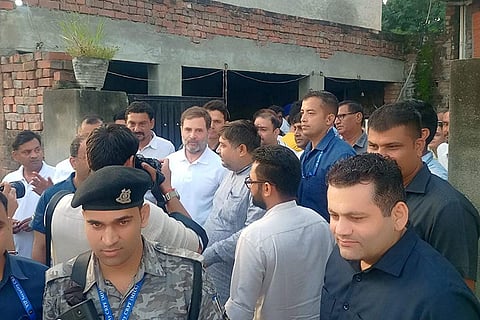 2024 Haryana Assembly polls: Rahul Gandhi during a visit to Ghogripur village in Karnal