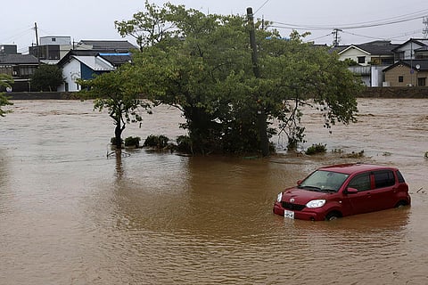 Japan Floods: A car is submerged in Wajima