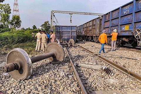Goods train derails in Jalpaiguri