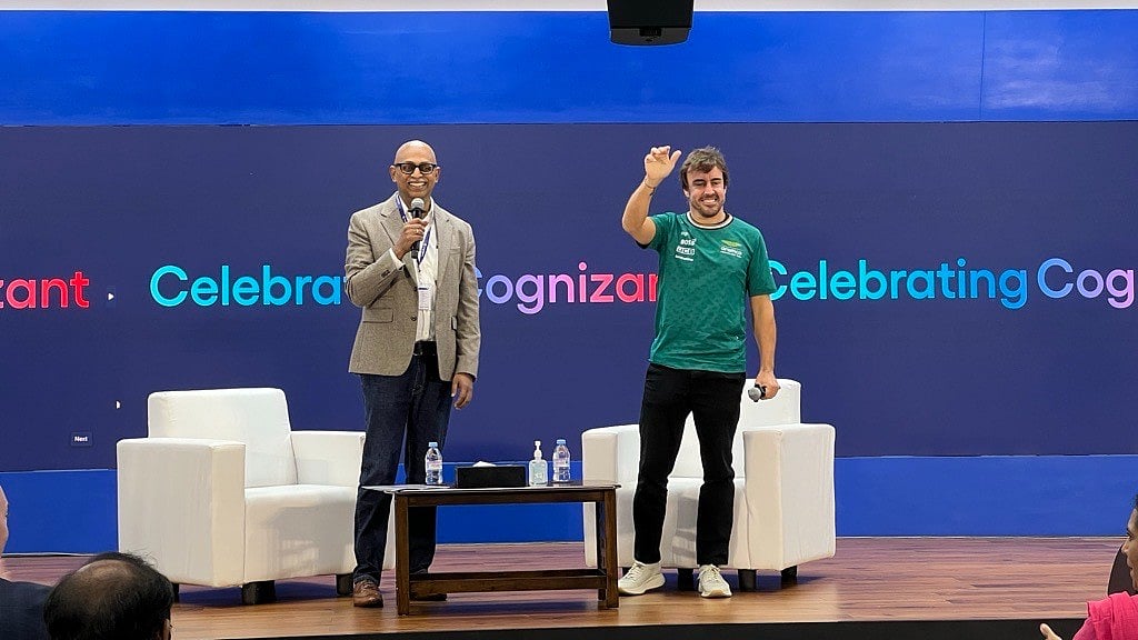 X | Cognizant : Two-time F1 world champion Fernando Alonso in India. 