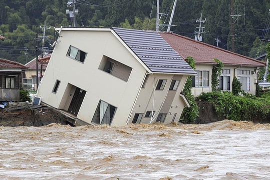 Japan Floods: Heavy Rains, Damaged Houses & Submerged Cars