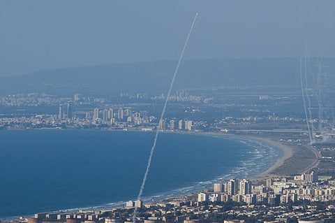 Israeli Iron Dome air defense system fires to intercept rockets that were launched from Lebanon, in northern Israel, Monday, Sept. 23, 2024.