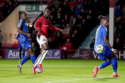 English League Cup, Walsall vs Leicester: Walsall's Albert Adomah shoots on target