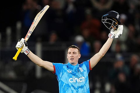 England vs Australia 3rd ODI: England's Harry Brook celebrates 100 runs