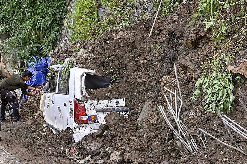 Landslide in Sanjauli in Shimla