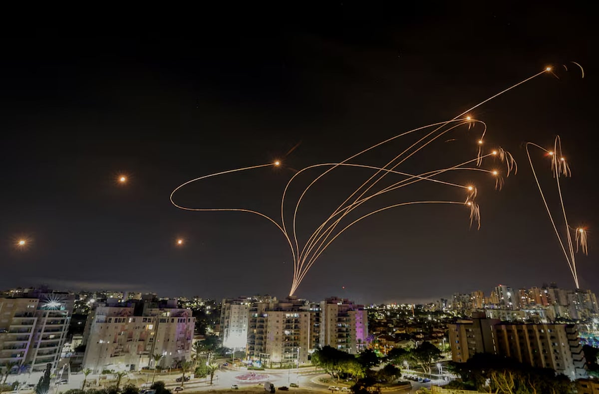 Israel's Iron Dome anti-missile system intercepts rockets launched from the Gaza Strip - Reuters