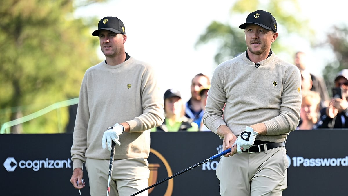 Photo: X | Claire Rogers : Adam Scott with his teammates in the Presidents Cup.