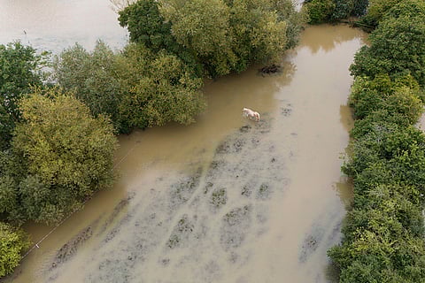 Britain Weather: Flooded field in Walton