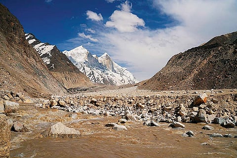 Ganga descends from the Himalayas