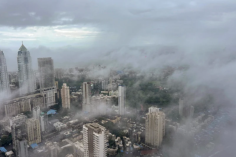 Weather: Top angle view of dense clouds in Mumbai