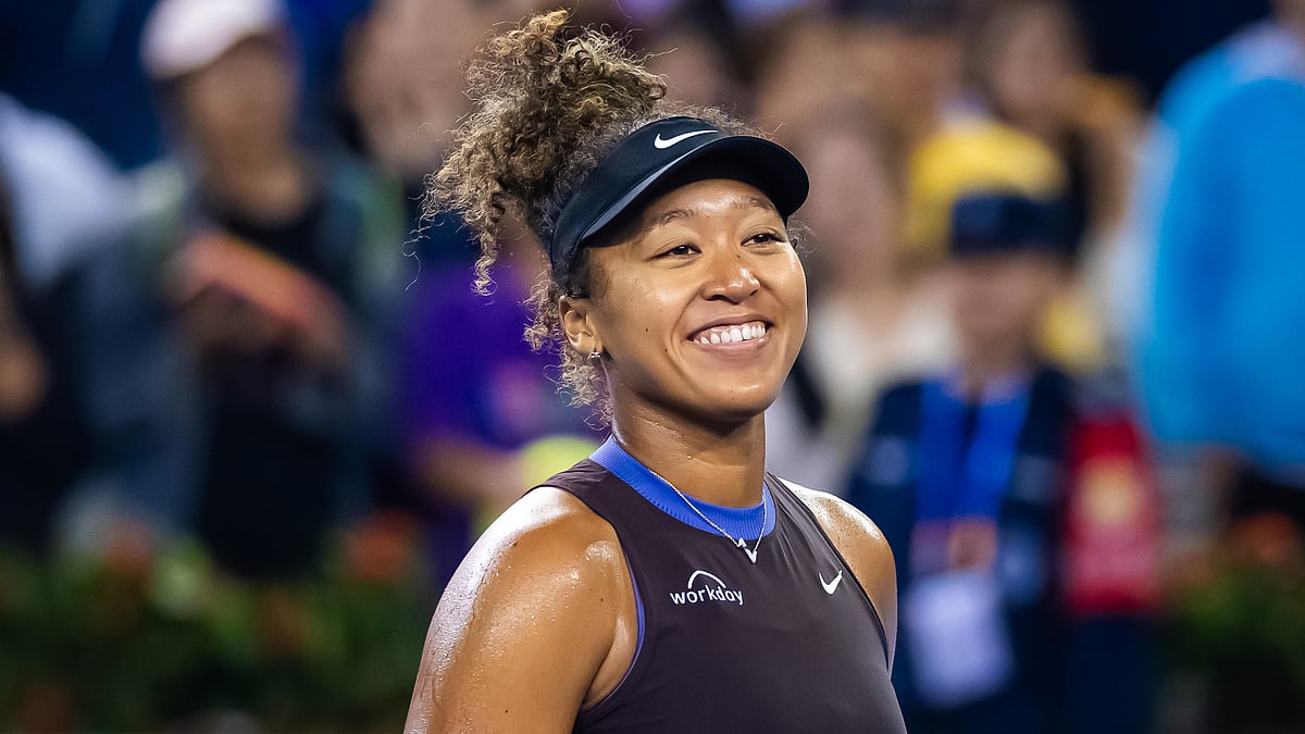 Naomi Osaka celebrates her win over Yulia Putintseva