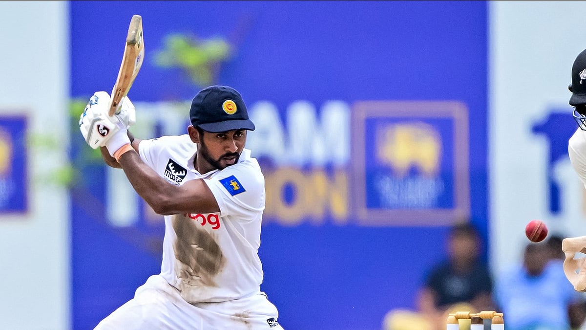 Kamindu Mendis batting during the second Test match against New Zealand in Galle. - Photo: X | ESPN Cricinfo
