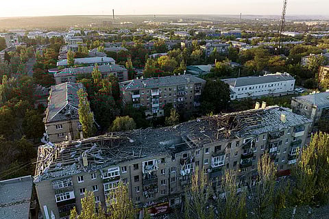 Russia Ukraine War: A residential building is seen heavily damaged in Kramatorsk