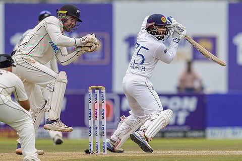 Sri Lanka vs New Zealand 2nd Test: Sri Lanka's captain Dhananjaya de Silva plays a shot