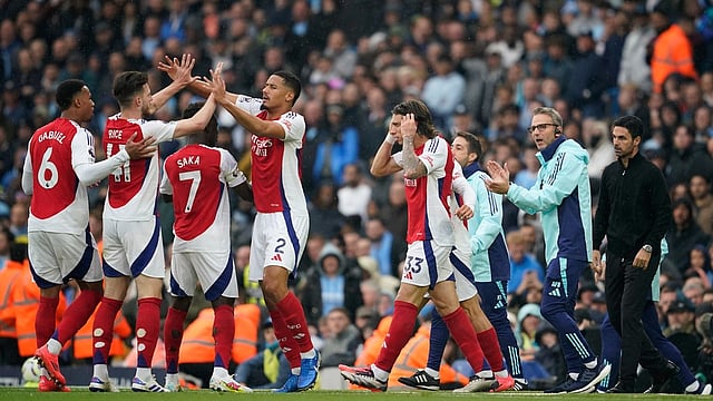 Pep Guardiola's Furious Kick Captured In Viral Post Feat. Riccardo Calafiori And Mikel Arteta