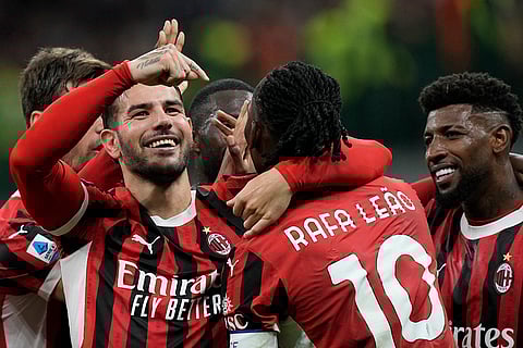 Serie A 2024-25, AC Milan vs Lecce: AC Milan players celebrate a goal