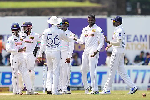 Sri Lanka Vs New Zealand 2nd Test: Sri Lanka's Nishan Peiris celebrates the wicket of New Zealand's Ajaz Patel