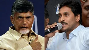 PTI : Andhra Pradesh CM Chandrababu Naidu (L) and YSRCP chief Jagan Mohan Reddy (R)