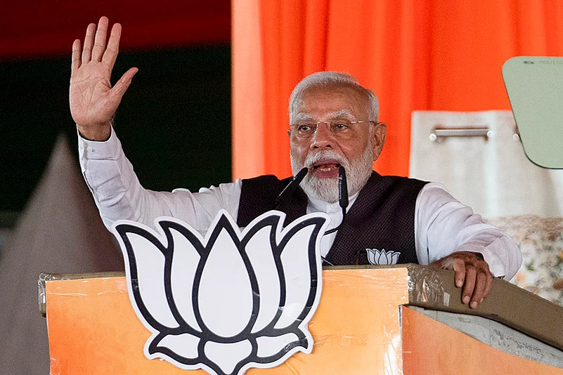Prime Minister Narendra Modi addresses a public meeting in Jammu and Kashmir