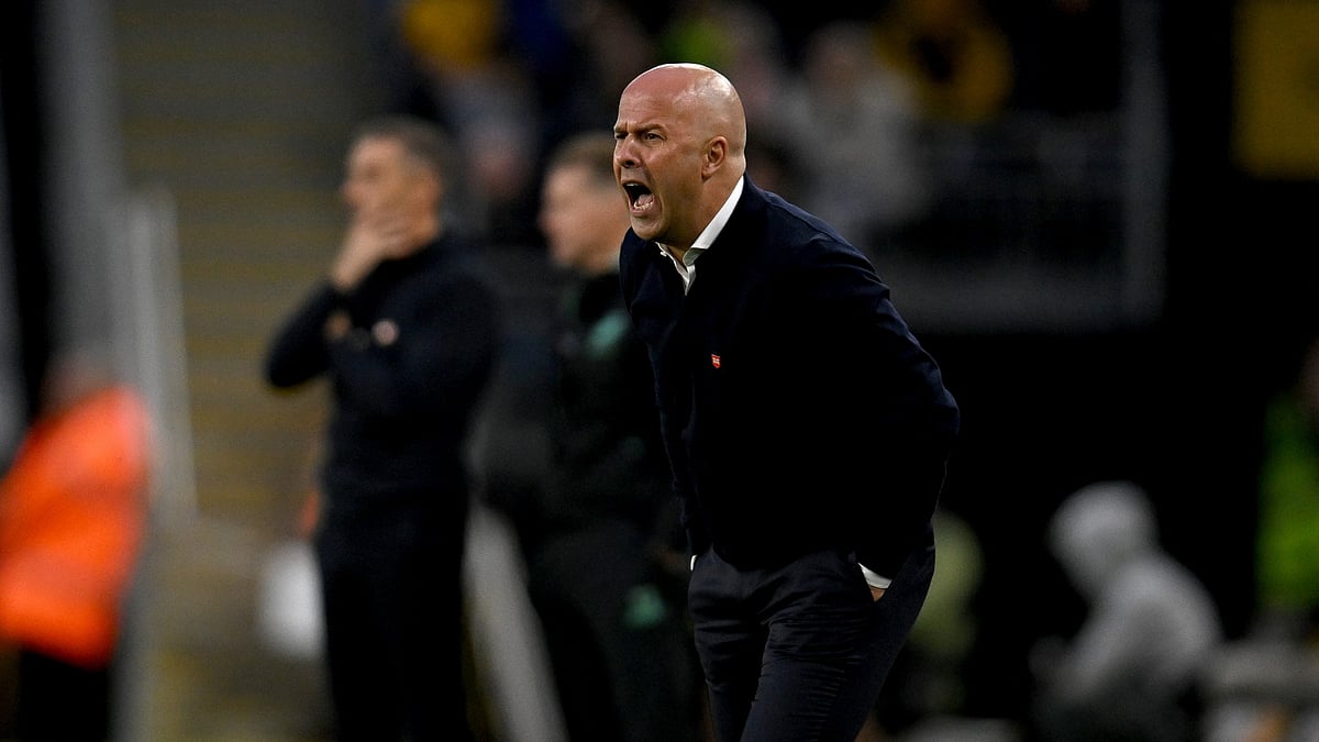 Arne Slot during Liverpool's match against Wolves.