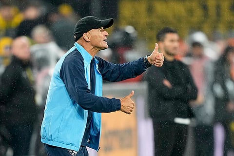 German Bundesliga 2024-25, Borussia Dortmund vs VfL Bochum: Bochum's head coach Peter Zeidler gestures during the match