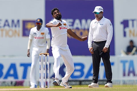 Sri Lanka Vs New Zealand 2nd Test: Sri Lanka's Prabath Jayasuriya bowls a delivery