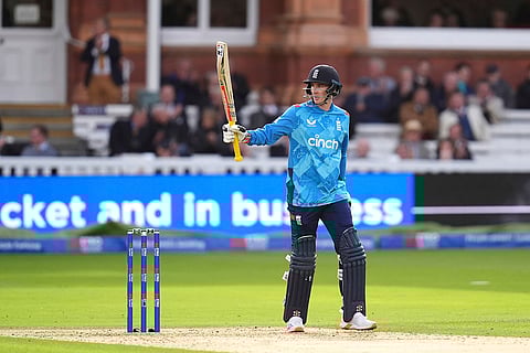 England vs Australia, 4th ODI: England's Harry Brook celebrates 50 runs