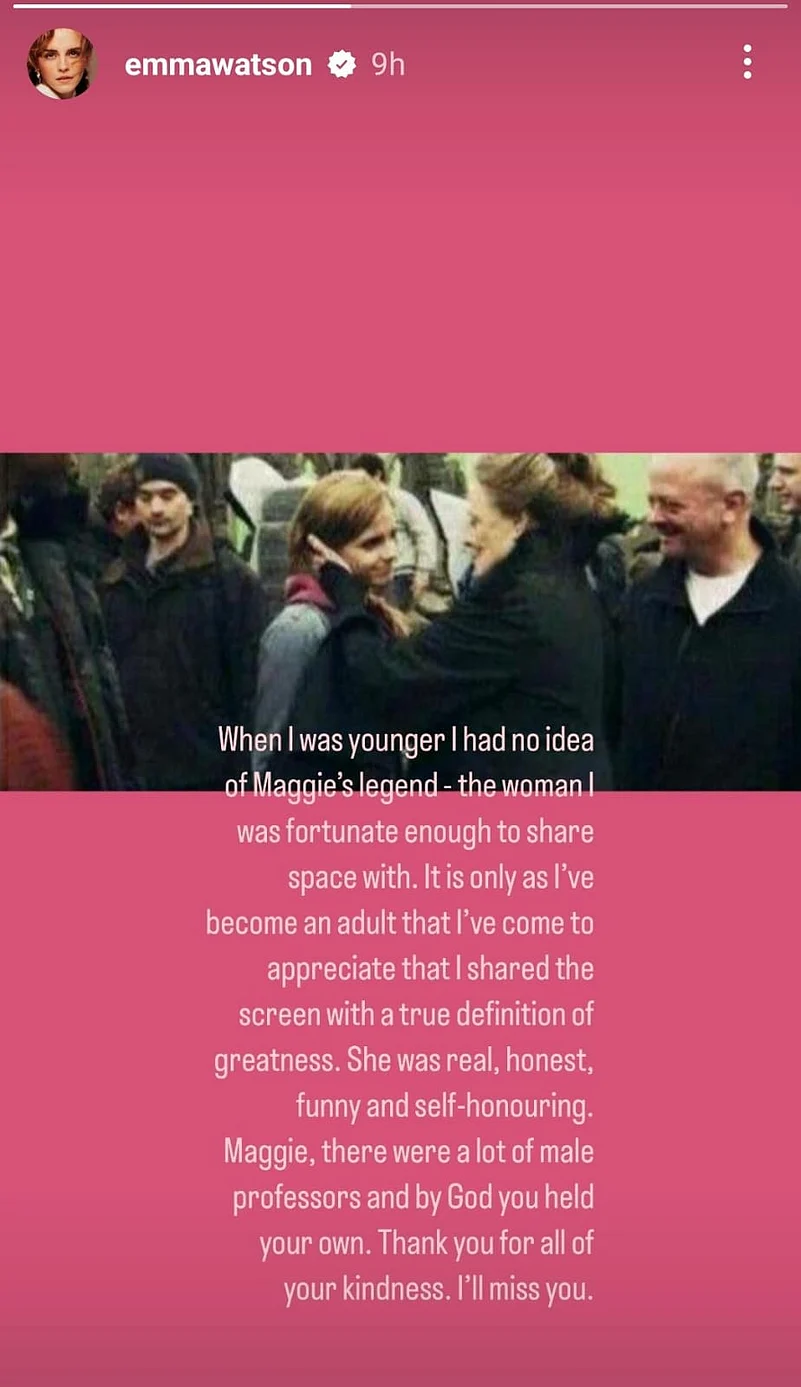Emma Watson pays tribute to Maggie Smith