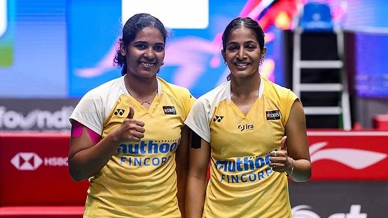 Photo: X | The Bridge : Indian badminton pair of Gayatri Gopichand (L) and Treesa Jolly.