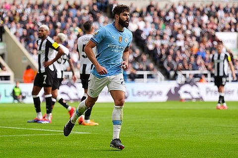 EPL 2024-25, Newcastle vs Manchester City: Manchester City's Josko Gvardiol celebrates scoring his side's first goal